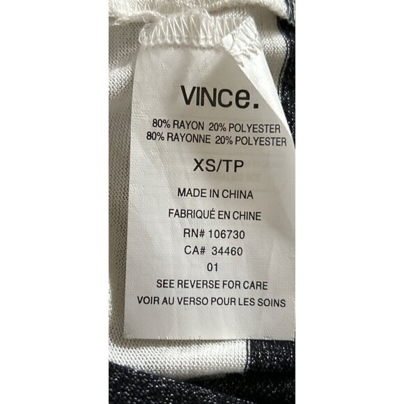 VINCE Deep Crewneck Top Oversized Shirt Knitted White Blue Stripes  Size XSmall - Picture 8 of 8